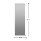 Full Length Floor Mirror LED Whole Body Mirror, Wall Mounted Hanging Mirror With Lights, Makeup Vanity Mirror, Bedroom Full Size Body Mirror With Dimming & 3 Color Modes - Clear
