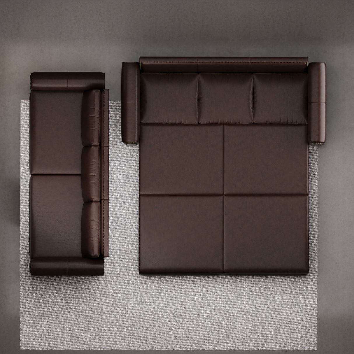 3 In 1 Convertible Sleeper Sofa With Nailhead Trim & Rolled Arm