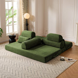 Convertible Sleeper Sofa With & Side Storage Pocket, Foldable Upholstered Couch For Living Room