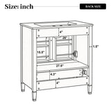 Elegant Fluted Bathroom Vanity With Sink, Soft Close Doors & Drawer