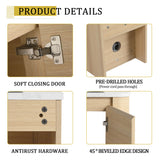 Mounted Bathroom Vanity With Art Sink, Storage Shelves, Soft Close Door