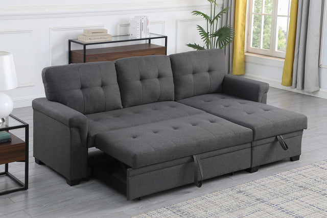 Lucca - Linen Reversible Sleeper Sectional Sofa With Storage Chaise - Sleeper Sectionals - Alpine Outlets