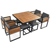 9-Pieces Acacia Wood Patio Dining Set