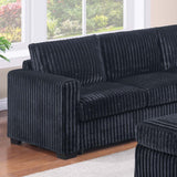 Contemporary L-Shaped Sectional Set With USB Console & Ottoman