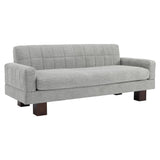 Modern Loveseat Sofa, 2 Seater With Square Arms For Living Room