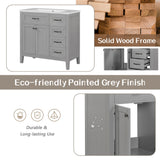Modern Bathroom Vanity Base Only, 2 Doors And 3 Drawers