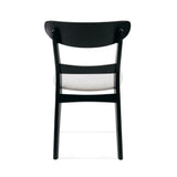 Dining Chairs With Upholstered Seat (Set of 2) - Black / Light Beige