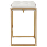 Square Counter Height Stools (Set of 2) - Beige / Gold