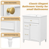 Freestanding Bathroom Vanity With Sink, Soft Close Door, Tip Out Drawer