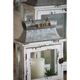 Wooden Candle Lantern Decorative, Hurricane Lantern Holder Decor For Indoor Outdoor, Home Garden Wedding - White - Lanterns - Alpine Outlets