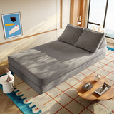 Multifunctional Convertible Sofa Bed With 2 Tumbler Backrests And 2 Pillows, Deep Seat Couch