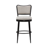 Baxter - Steel Frame Fabric Upholstered Swivel Bar Height Barstool