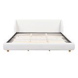 Modern Upholstered Bed Frame With Wingback Headboard