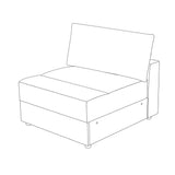 Armless Chair With Design For Living Room - Dark Green