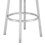 Titana - Swivel Faux Leather And Brushed Stainless Steel Bar Stool