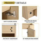 Wall Mounted Bathroom Vanity With Sink, Storage Shelves & Soft Close Door