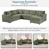 Oversized Sectional U-Shaped Sofa With Chaise Lounge And Three Soft Throw Pillows