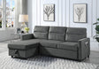 Ivy - Velvet Reversible Sleeper Sectional Sofa With Storage Chaise And Side Pocket - Sleeper Sectionals - Alpine Outlets