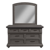 1 Piece Dresser With Handles And Unique Round Legs - Antique Gray