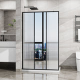 Shower Door With Center Mirror And Fluted Panels