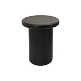 Fluted Cylinder Side Tables, Round End Tables For Living Room (Set of 2) - Black