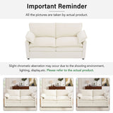 Modern Loveseat Sofa, Upholstered Couch With Side Storage Pockets