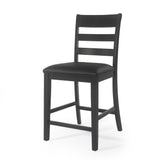 Farmhouse Upholstered Wood Counter Stools