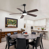 Ceiling Fan With LED Light, 6 Speed Wind, 5 Blades, Remote Control DC Motor