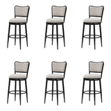 Baxter - Steel Frame Fabric Upholstered Swivel Bar Height Barstool