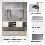 Wall Mounted Bathroom Vanity With Sink, Soft Close Doors, Cabinet & Half Door