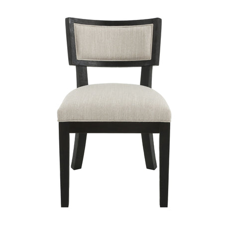 Farmhouse Style Fabric Upholstered Side Dining Chair Set