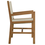 7-Piece Extendable Outdoor Teak and Rope Dining Set with Armchairs – Natural Finish - Outdoor - Alpine Outlets