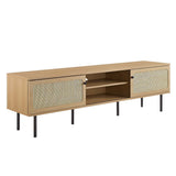 70 Inch Modern Rattan Sliding Door TV Stand - TV Stands available at Alpine Outlets in Denver