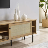 70 Inch Modern Rattan Sliding Door TV Stand - TV Stands available at Alpine Outlets in Denver