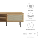 70 Inch Modern Rattan Sliding Door TV Stand - TV Stands available at Alpine Outlets in Denver