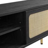 70 Inch Modern Rattan Sliding Door TV Stand - TV Stands available at Alpine Outlets in Denver