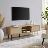 70 Inch Modern Rattan Sliding Door TV Stand - TV Stands available at Alpine Outlets in Denver