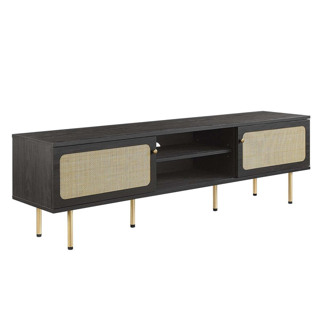 70 Inch Modern Rattan Sliding Door TV Stand - TV Stands available at Alpine Outlets in Denver
