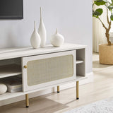 70 Inch Modern Rattan Sliding Door TV Stand - TV Stands available at Alpine Outlets in Denver