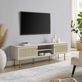 70 Inch Modern Rattan Sliding Door TV Stand - TV Stands available at Alpine Outlets in Denver