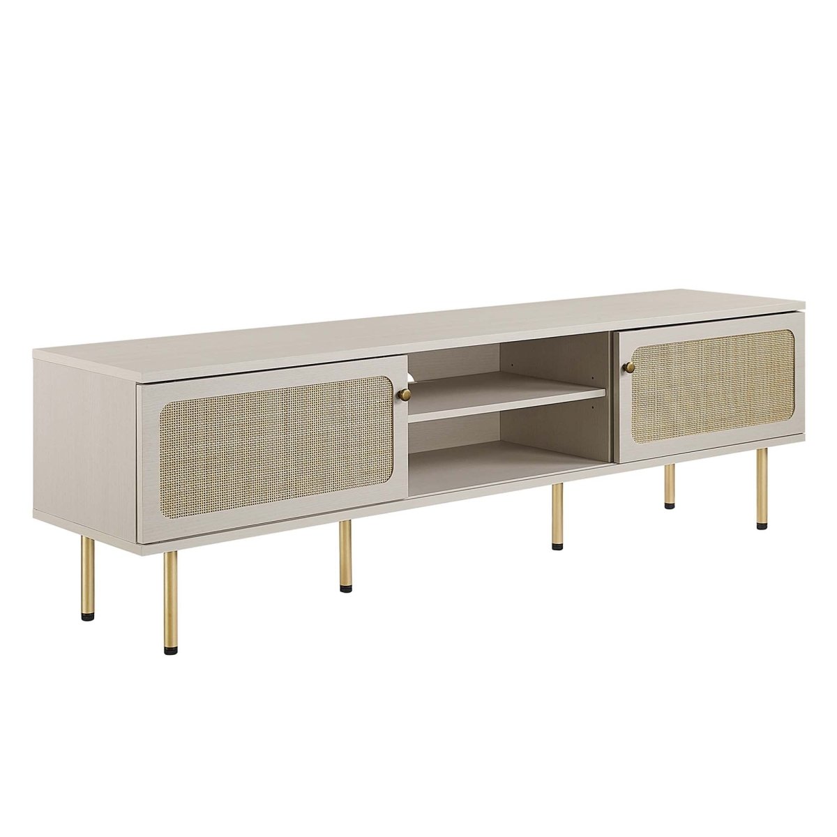 70 Inch Modern Rattan Sliding Door TV Stand - TV Stands available at Alpine Outlets in Denver