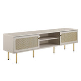 70 Inch Modern Rattan Sliding Door TV Stand - TV Stands available at Alpine Outlets in Denver
