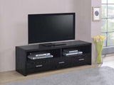Alton 3-Drawer TV Stand, Black Oak - 61 Inches