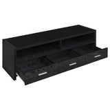 Alton 3-Drawer TV Stand, Black Oak - 61 Inches