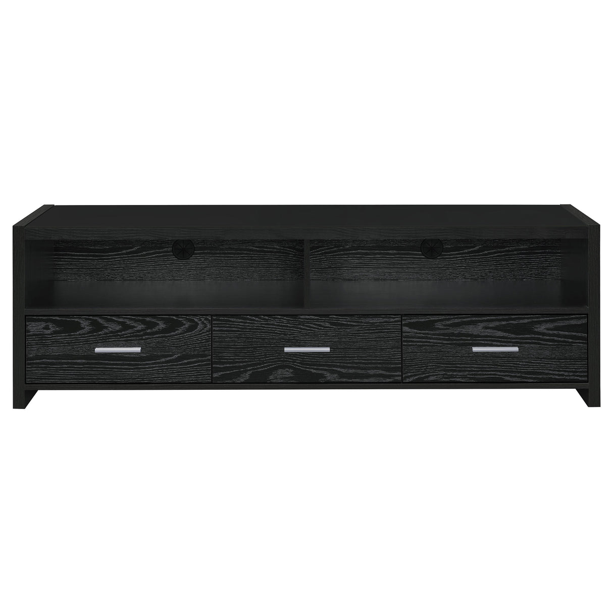 Alton 3-Drawer TV Stand, Black Oak - 61 Inches