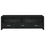 Alton 3-Drawer TV Stand, Black Oak - 61 Inches