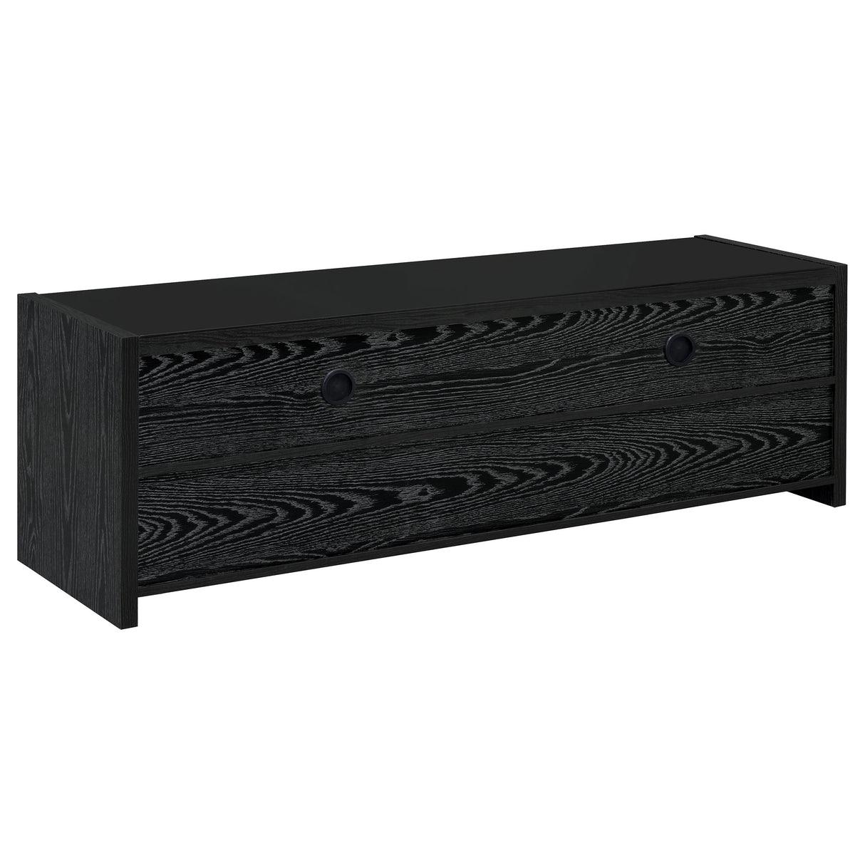 Alton 3-Drawer TV Stand, Black Oak - 61 Inches