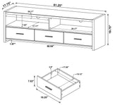 Alton 3-Drawer TV Stand, Black Oak - 61 Inches