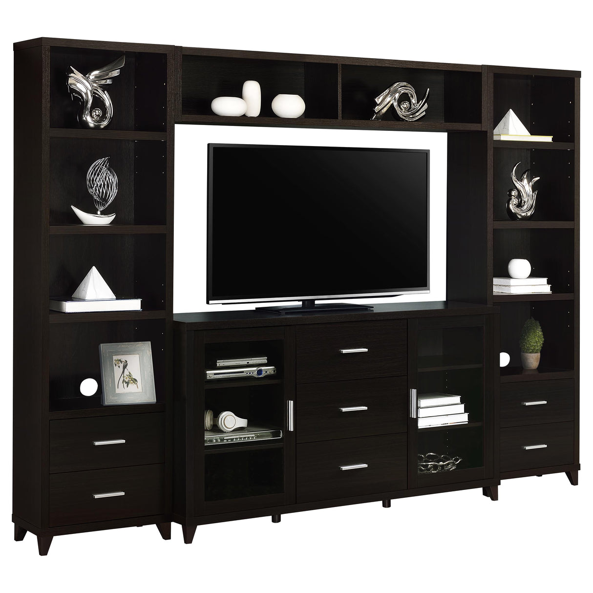 Lewes 4-Piece 60-Inch TV Entertainment Center Cappuccino