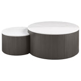 Charcoal MDF & Marble Nesting Coffee Table Set